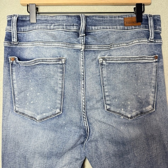 Judy Blue Womens Plus Jeans 14W Boyfriend Distressed Denim Bleached Pants - Picture 6 of 13